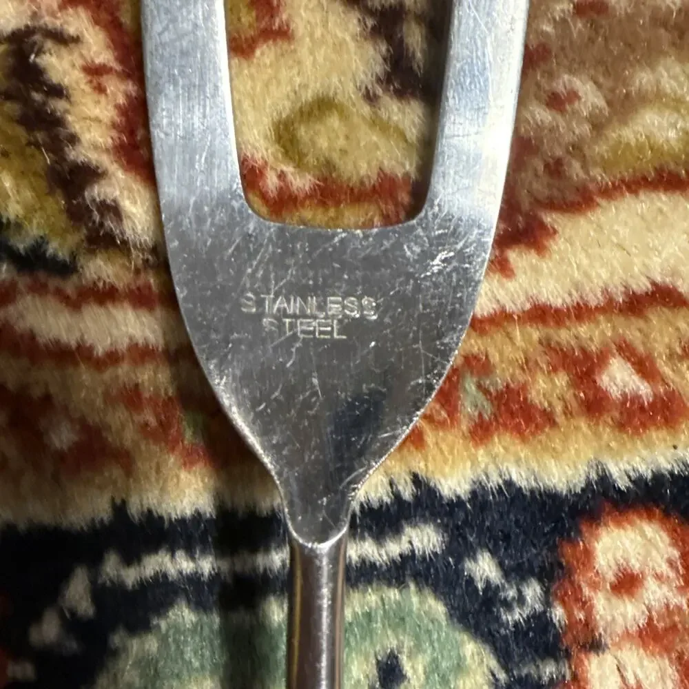 Vintage Mid-Century-Modern Style JAPAN Stainless Steel Meat Carving Fork 12”